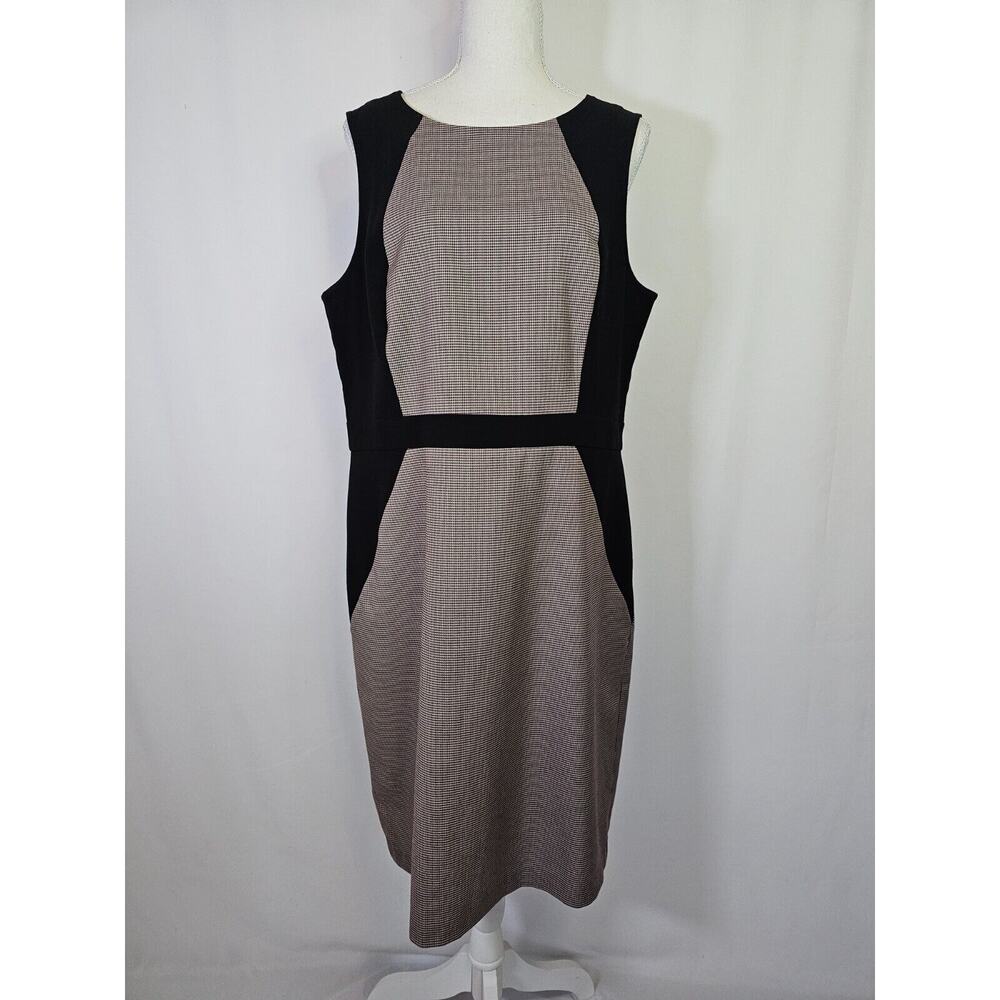 Ann Taylor Sleeveless Sheath Dress Size 14 Multicolored Classic Career Wear